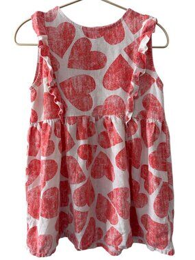 Bobo Choses Red Heart Ruffle Dress Size 24-36M 92cm